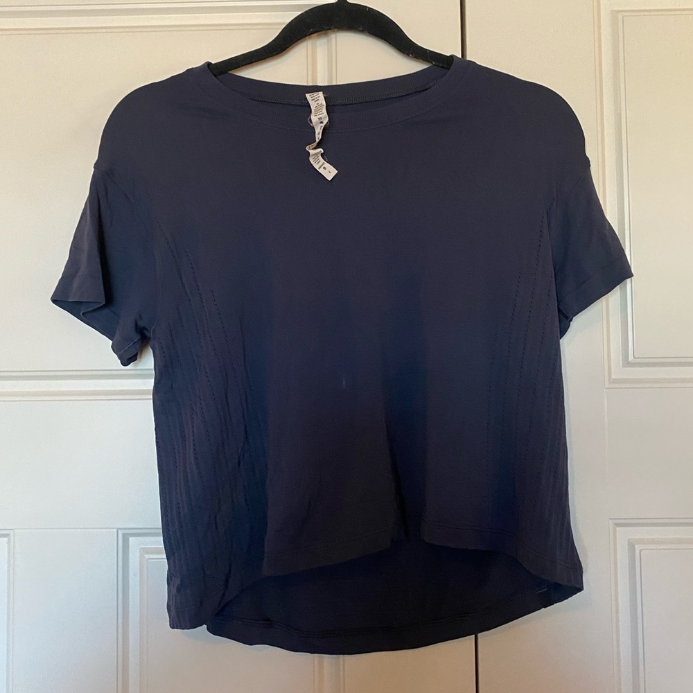 Lululemon training top - worn once!!! vented back and short sleeve